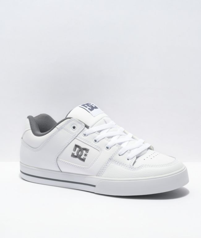 DC Zapatos de skate color blanco puro y gris