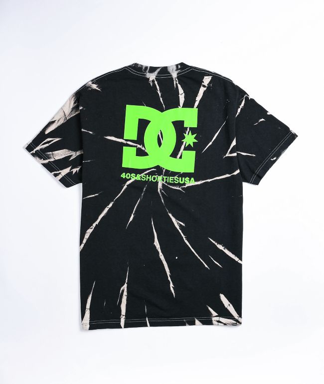Dc X 40s Shorties Logo Black Tie Dye T Shirt Zumiez