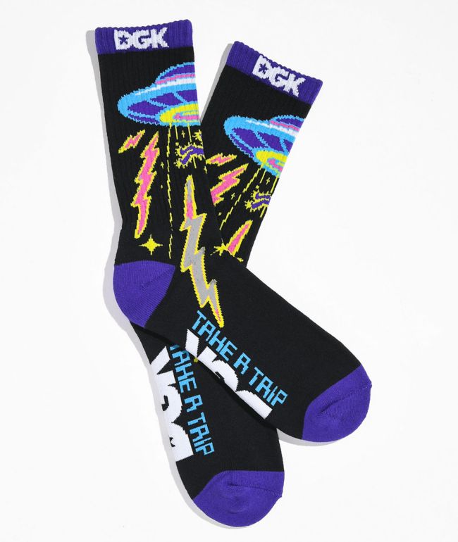 DGK Abduction Black, Purple, & Pink Crew Socks