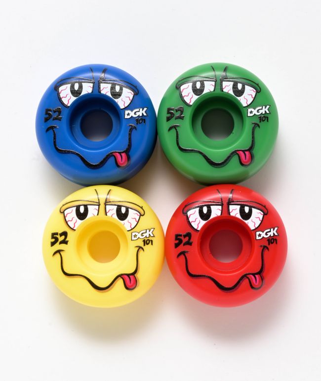 DGK Drizzle 52mm 101a Multicolored Skateboard Wheels