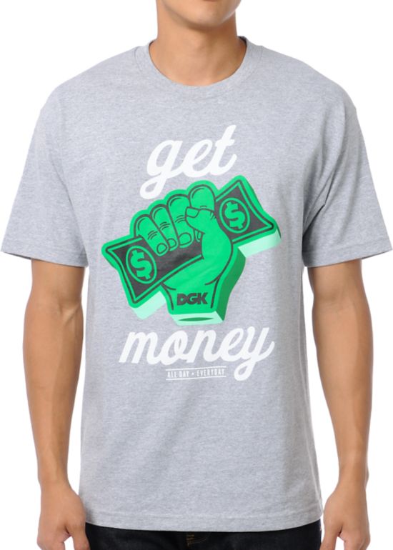DGK Get Money Grey T-Shirt | Zumiez