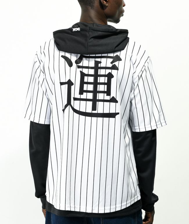 DGK Good Luck 2Fer sudadera de béisbol blanca y negra