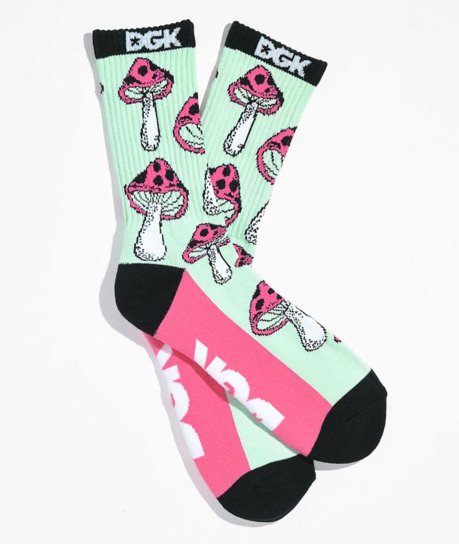 DGK Gooms Light Green & Pink Crew Socks