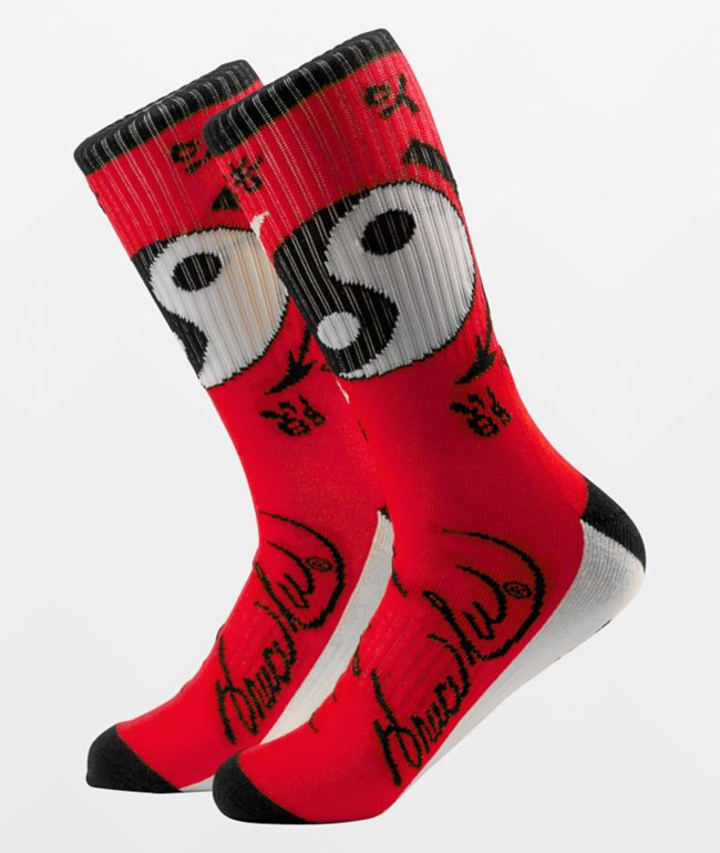 DGK x Bruce Lee Yin Yang Red, White & Black Crew Socks