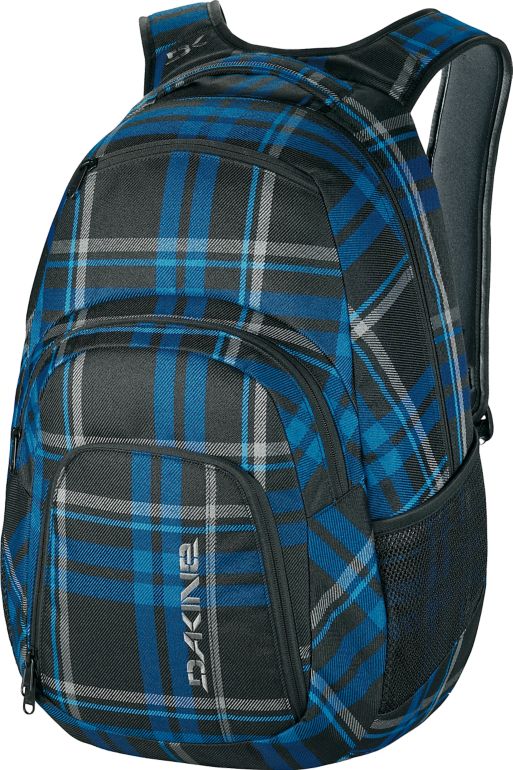 blue plaid backpack