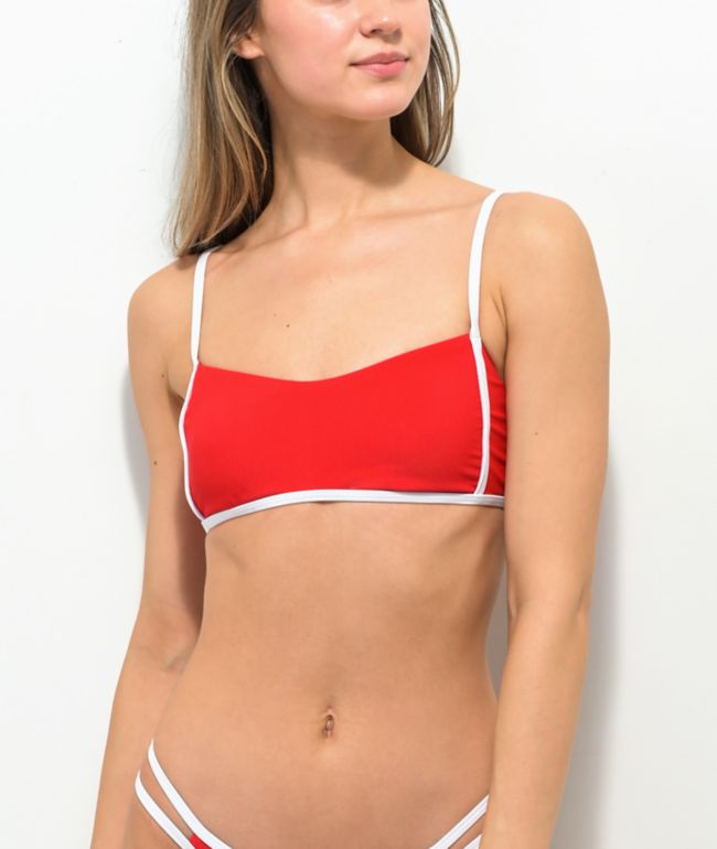 Damsel Cayenne Mini Rib Bandeau Bikini Top