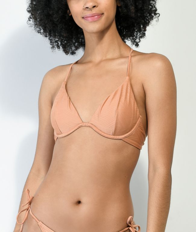 Damsel Nia Crosshatch Nude Triangle Bikini Top