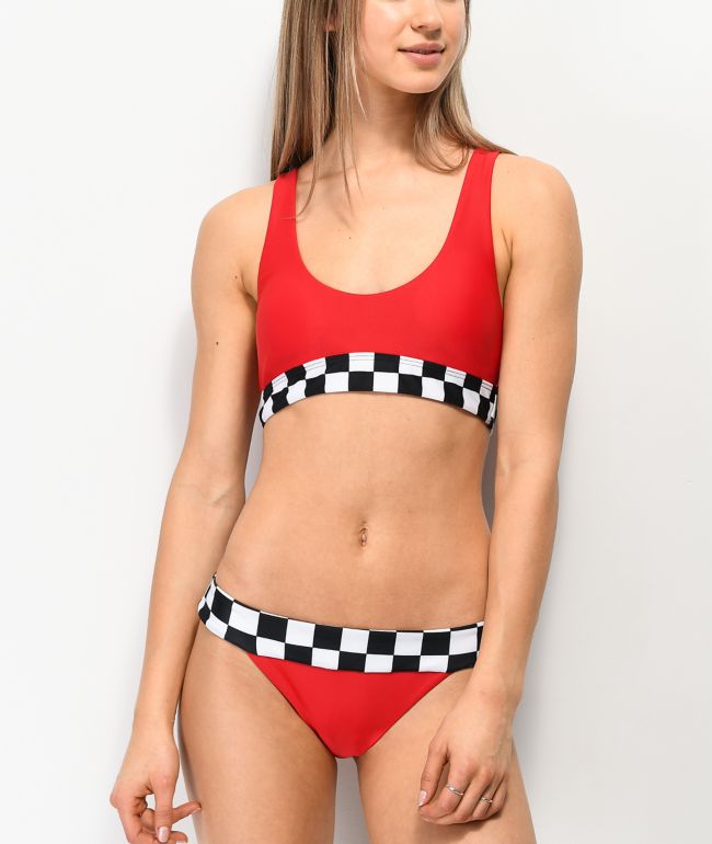 Damsel Tana Checkered Red Cheeky Bikini Bottom