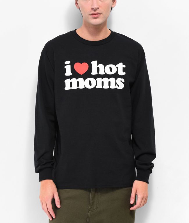 Danny Duncan I Heart Hot Moms Black Long Sleeve TShirt