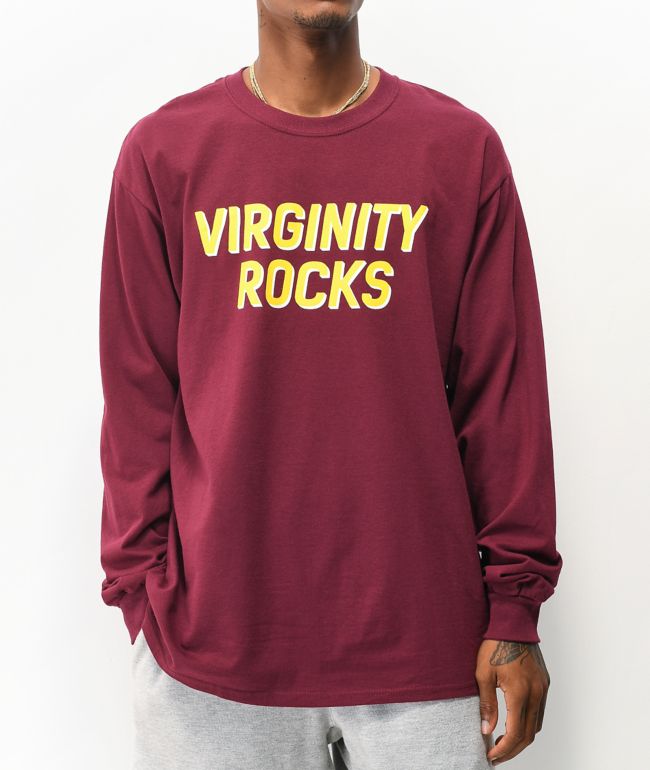Danny Duncan Virginity Rocks Burgundy Long Sleeve T Shirt Zumiez