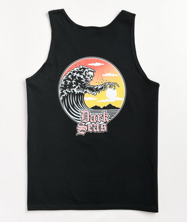 Dark Seas Closeout Wave Reaper Black Tank Top