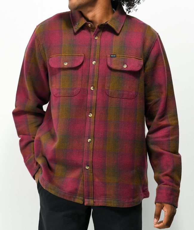 Dark Seas Colony Burgundy Flannel Shirt