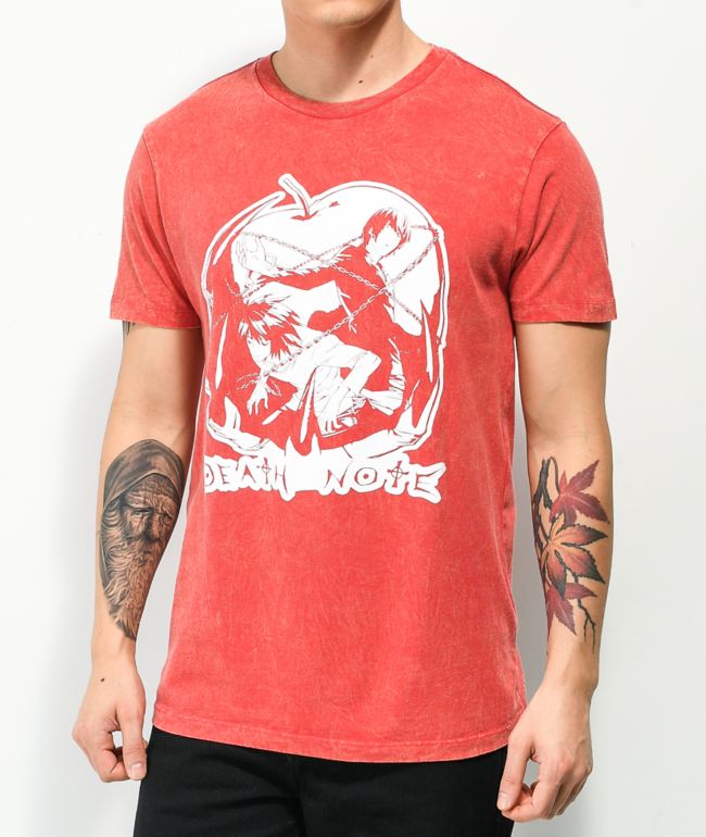 Death Note Apple Red Washed T-Shirt