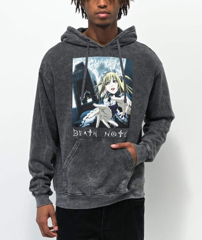 Death Note Misa Amane sudadera con capucha negra lavada