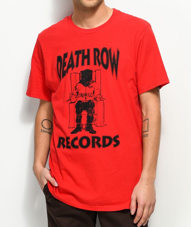 white and red death row shirt