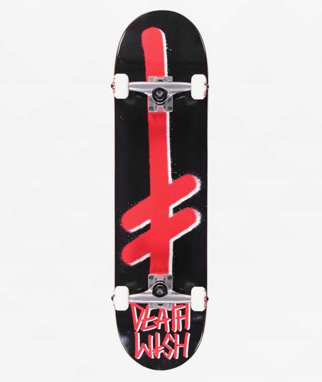 Deathwish Gang Logo 8.0" Black & Red Skateboard Complete