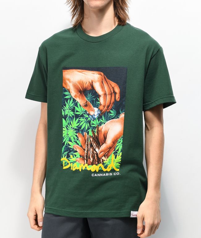 Diamond Supply Co Cannabis Script Forest Green T Shirt Zumiez Diamond Supply Co Cannabis Script Forest Green T Shirt Zumiez