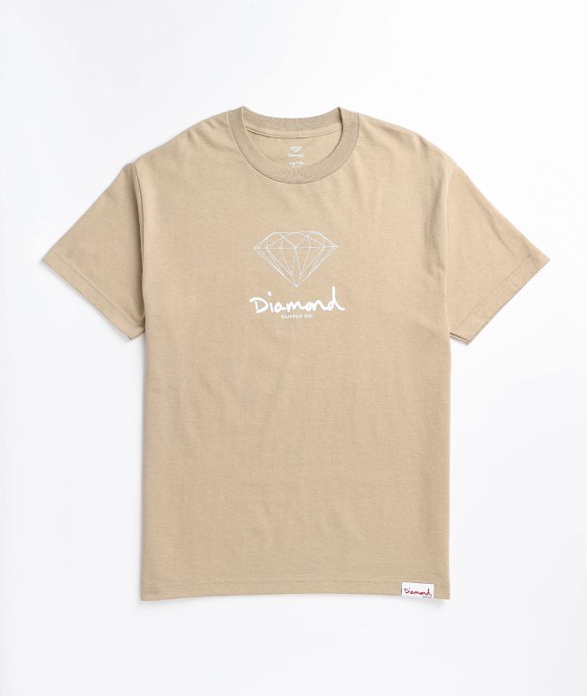 Diamond Supply Co. Center Sign Tan T-Shirt