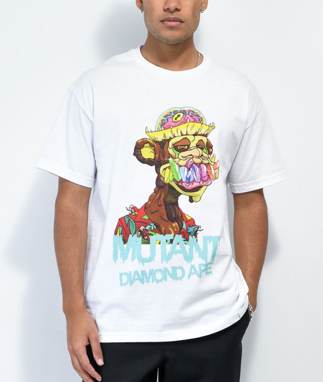Diamond Supply Co. x Ape Mutant Diamond Ape camiseta blanca