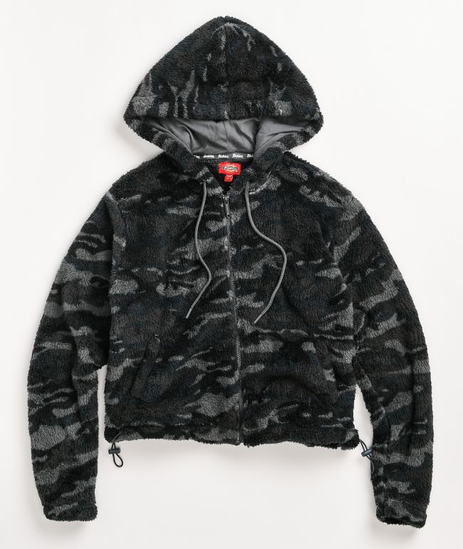 Dickies Midnight Camo Crop Sherpa Fleece Jacket
