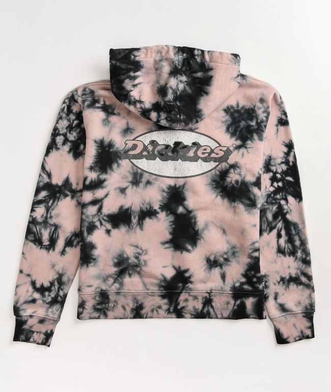 Dickies Pink \u0026 Black Tie Dye Hoodie
