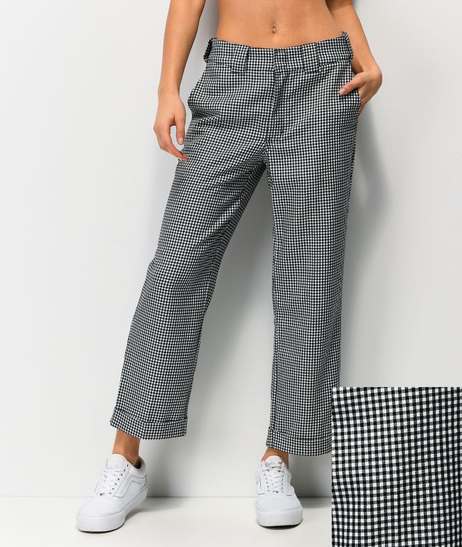 black and white checkered pants