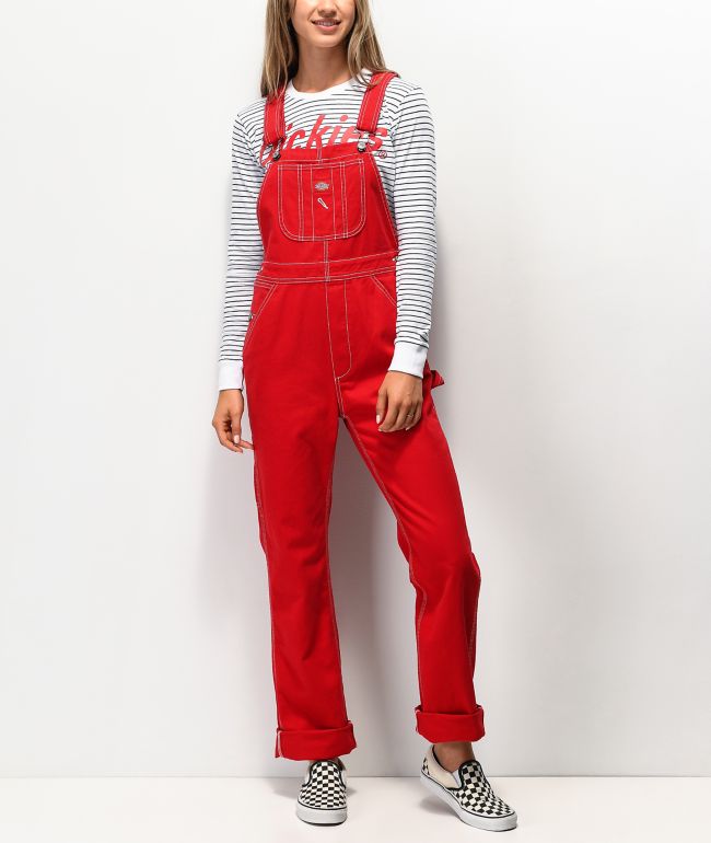 Red overall pants clearance