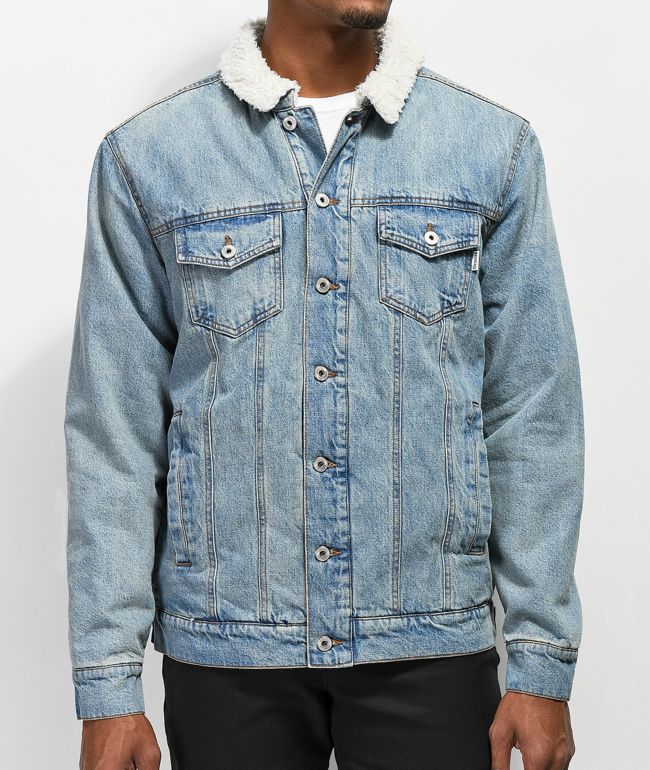 jean jacket lined with sherpa