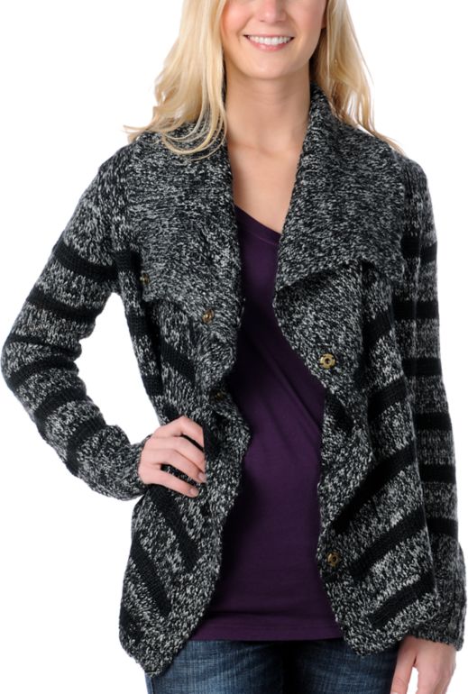 grey knitted cardigan womens