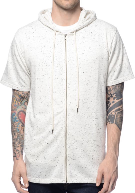 short sleeve hoodie zip up