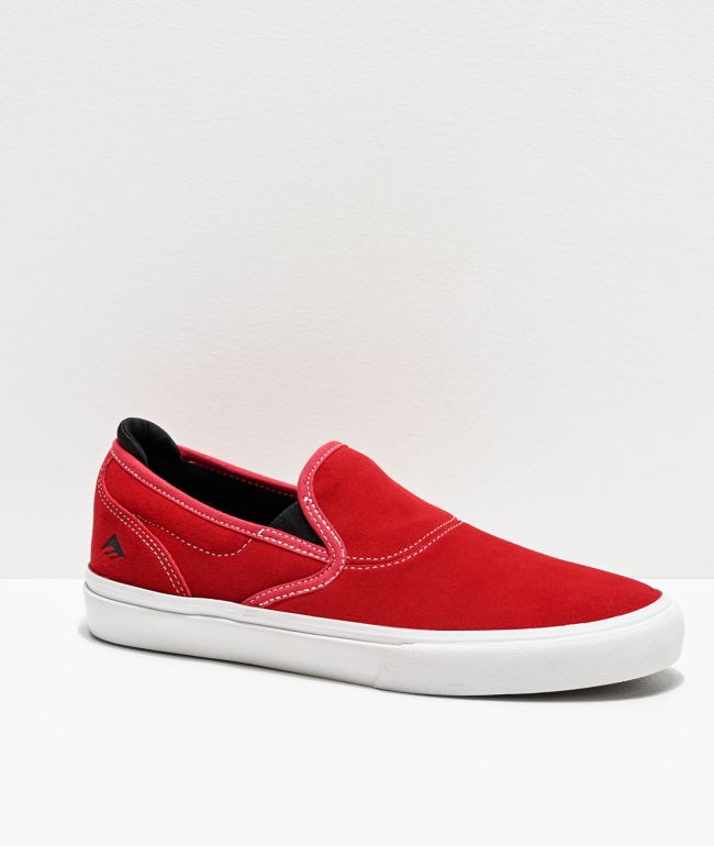 Emerica Wino G6 Red Slip-On Skate Shoes 