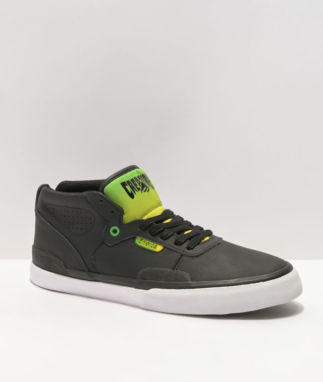 Emerica x Creature Pillar Black & Green Skate Shoes