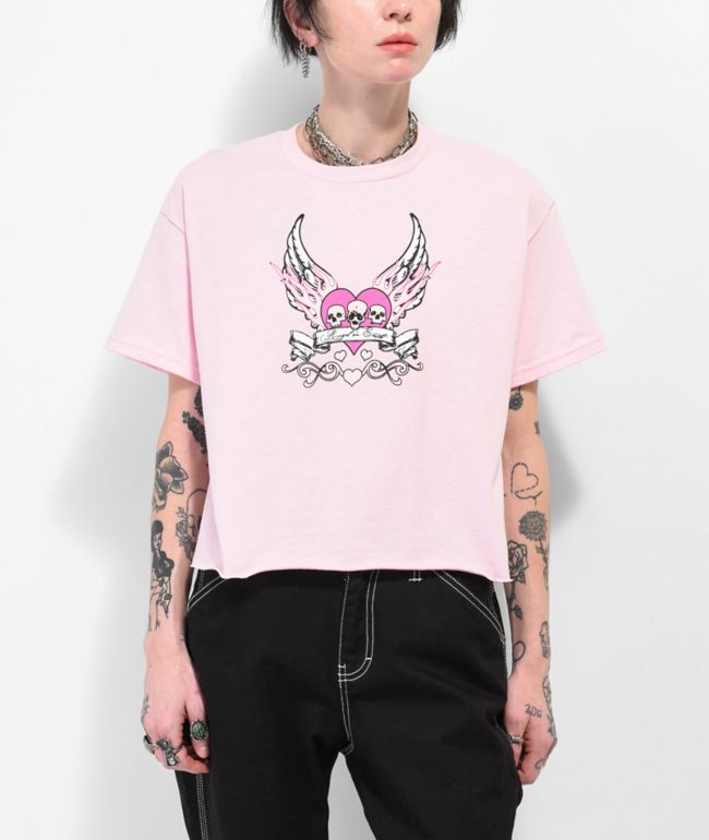 Empyre Angel On Earth Pink Crop T-Shirt