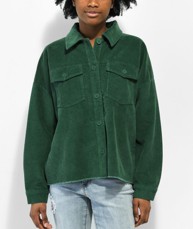 Empyre Aria chaqueta estilo camisa de pana verde