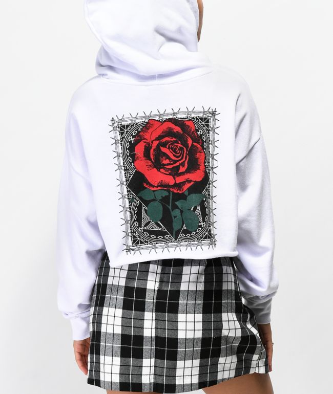 rose cropped hoodie