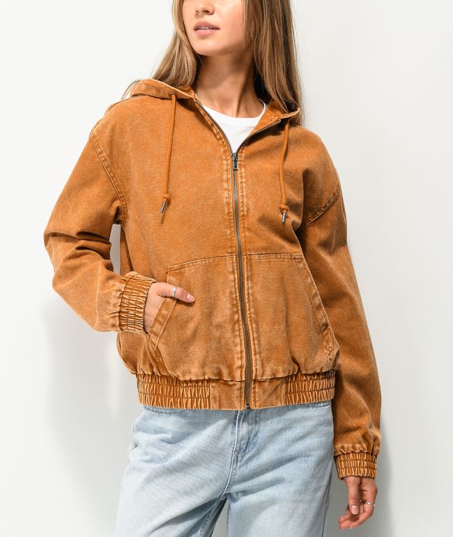 women's hooded canvas jacket