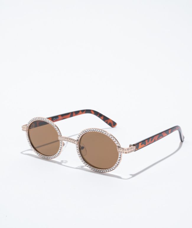 Empyre Bling lentes de sol redondos marrones