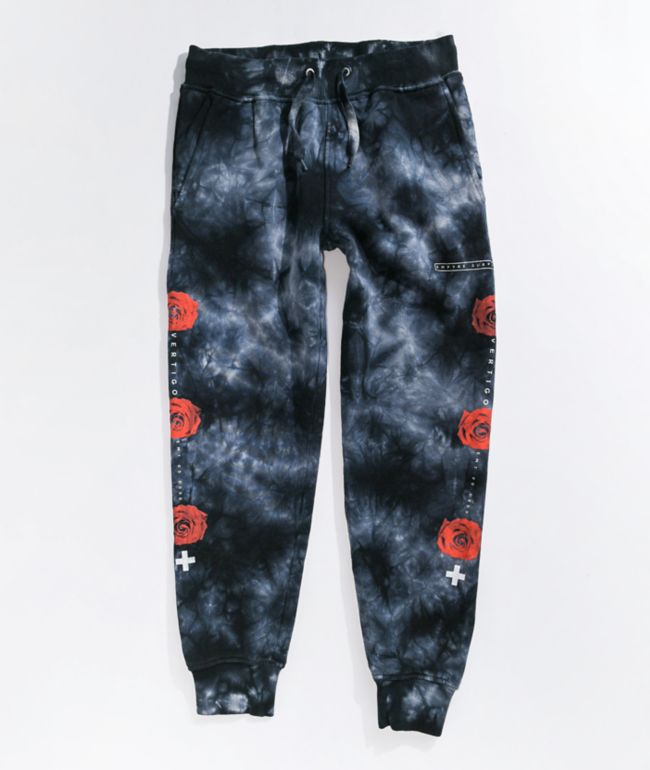 empyre rose hazy black tie dye jogger sweatpants