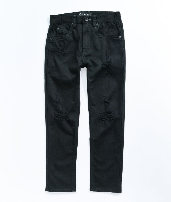 Empyre Boys Verge Destroy Black Skinny Jeans