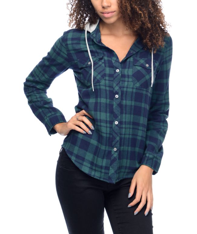 hooded flannel shirt womens