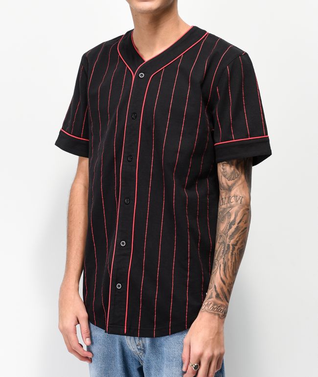 red black baseball jersey