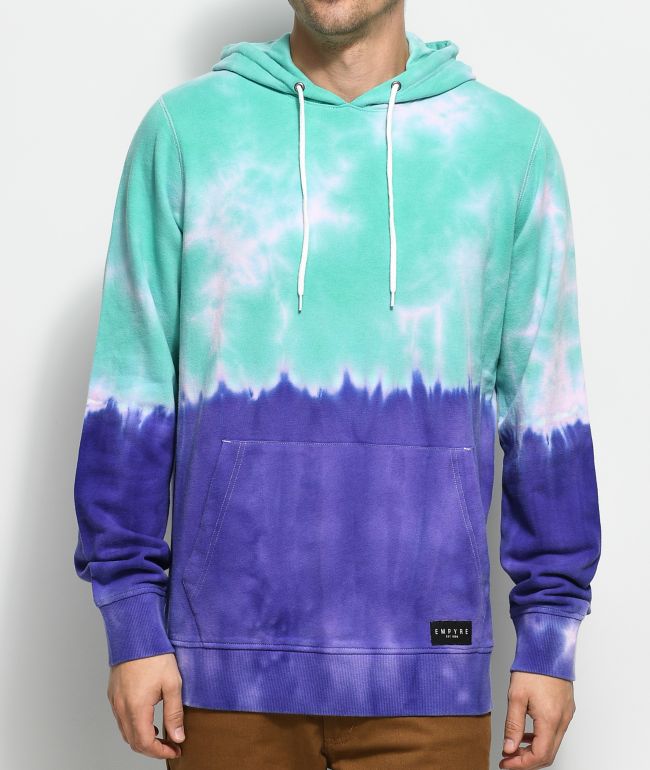 teal and purple hoodie