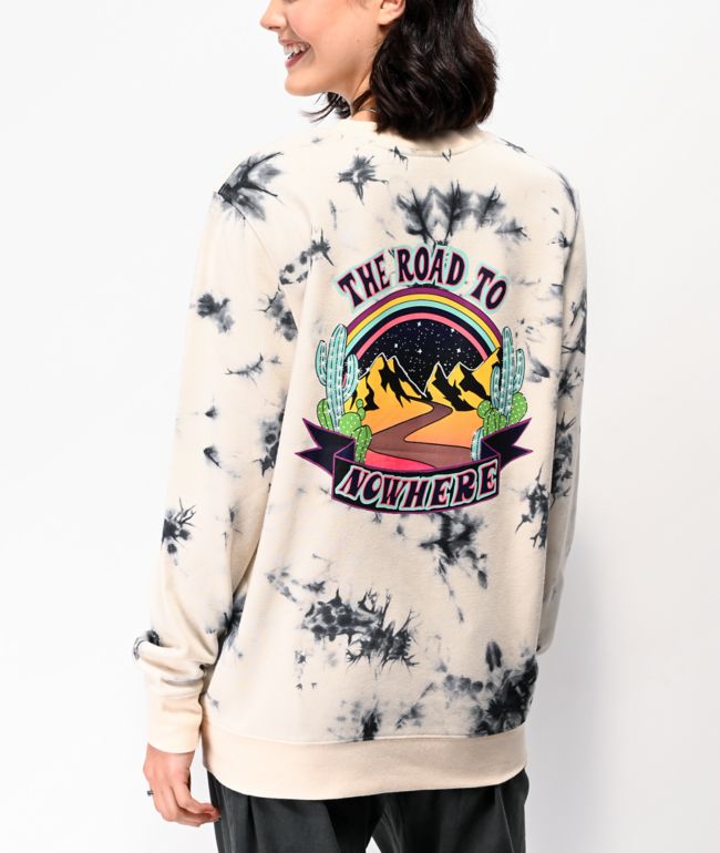 Empyre Crowley Road To Nowhere Black & Cream Tie Dye Crew Neck Sweatshirt
