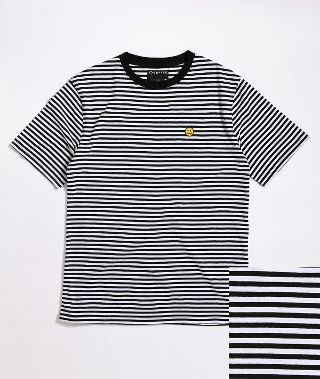 Empyre Dang It Black & White Striped Knit T-Shirt