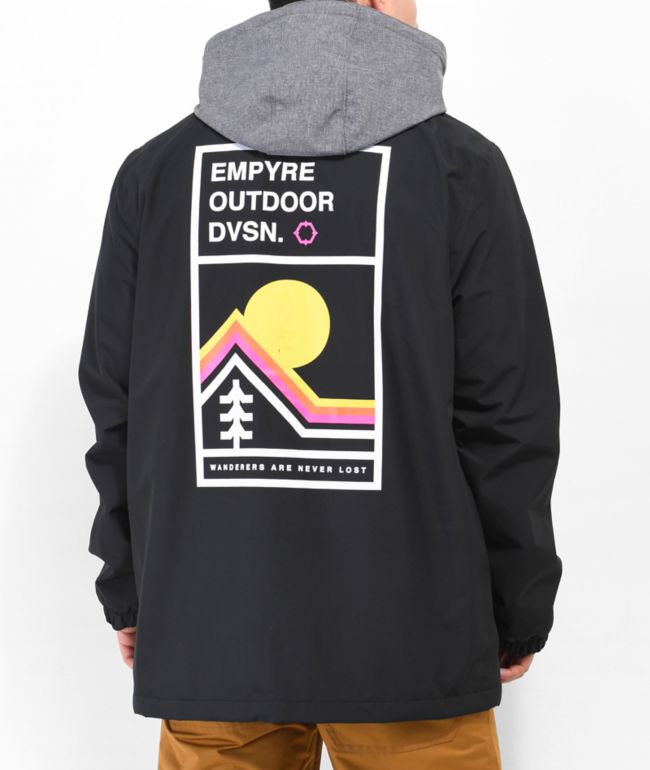 Empyre Downpour Camp Black 10K chaqueta de Snowboard impermeable.