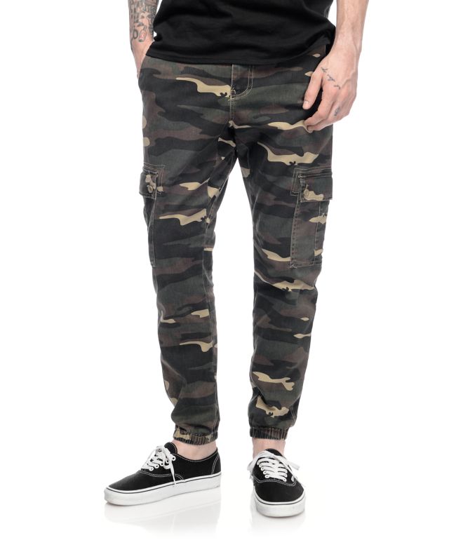 camo twill joggers womens