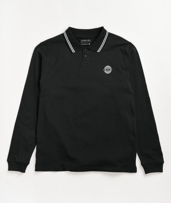 Empyre Global Long Sleeve Black Polo Shirt