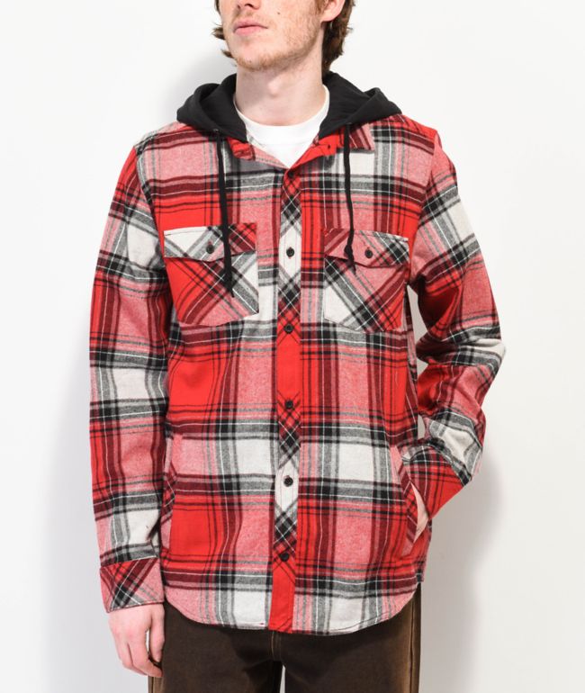 Empyre Hit Back Red Hooded Flannel Shirt