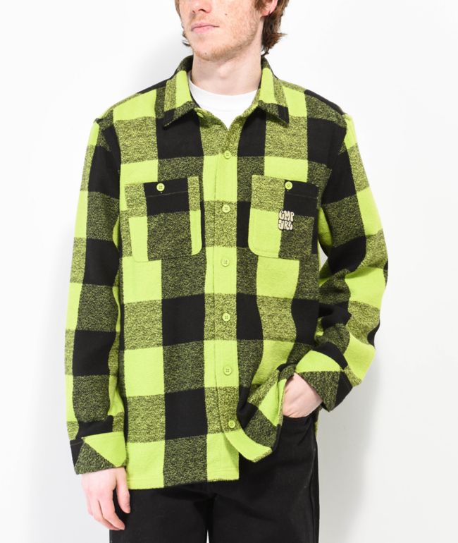 Empyre House Black & Green Woven Flannel Shirt