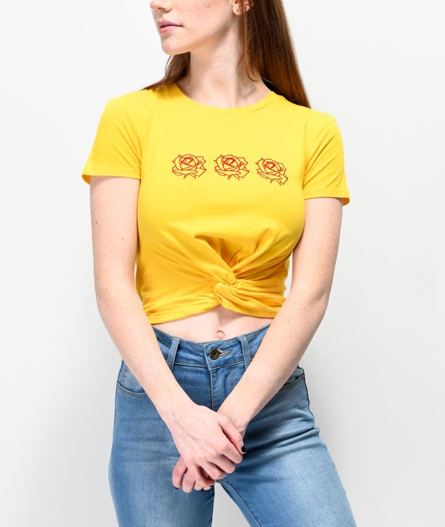 yellow front tie top
